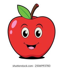cute facey apple vector logo