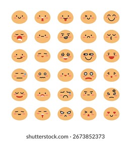 Icono lindo del Vector del emoji de la expresión facial