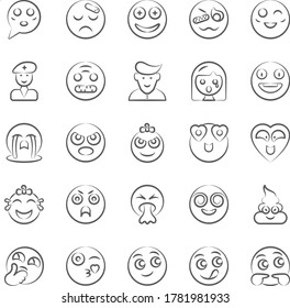Paquete de iconos de expresiones faciales de corte 