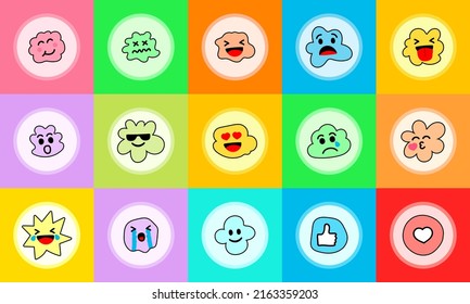 Cute Facial Expressions Illustration Design