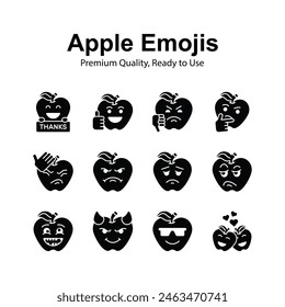 Cute facial expressions, set of emoticons icons, trendy design style