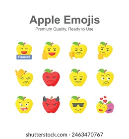 Cute facial expressions, set of emoticons icons, trendy design style
