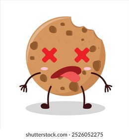 Cute fainted expression of bite cookies cartoon character