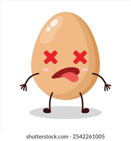 cute fainted expression of chicken egg character