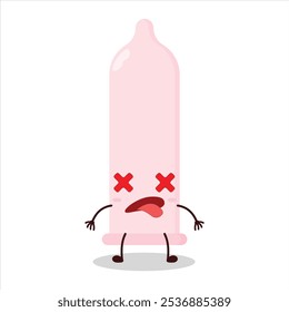 cute fainted expression of condom character