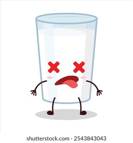 cute fainted expression of milk character