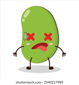 cute fainted expression of mung bean  character