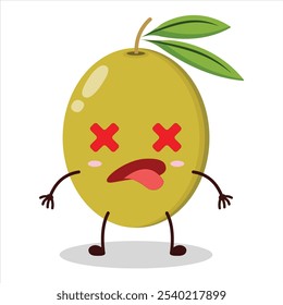 cute fainted expression of olive character