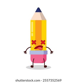 cute fainted expression of pencil cartoon character