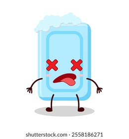 cute fainted expression of soap cartoon character
