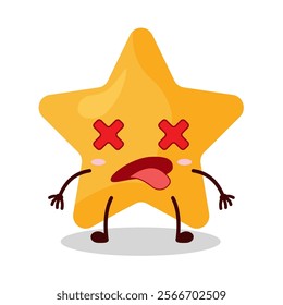 cute fainted expression of star cartoon character