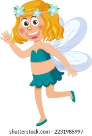 Cute fairy cartoon character isolated illustration