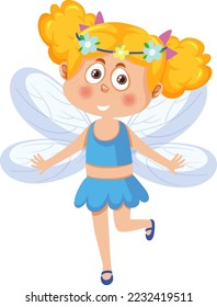 Cute fairy cartoon character isolated illustration