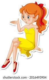 Cute fairy cartoon character sticker illustration