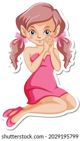 Cute fairy cartoon character sticker illustration