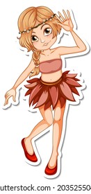 Cute fairy cartoon character sticker illustration