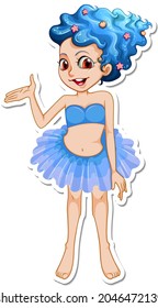 Cute fairy cartoon character sticker illustration