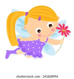 Cute fairy with flower