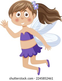 Cute fairy girl cartoon character illustration
