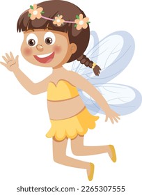 Cute fairy girl cartoon character illustration