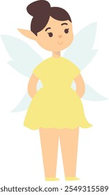 Cute Fairy Illustration on White Background. Vector Character in Cartoon Style
