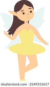 Cute Fairy Illustration on White Background. Vector Character in Cartoon Style