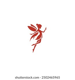 Cute fairy logo icon flat vector design