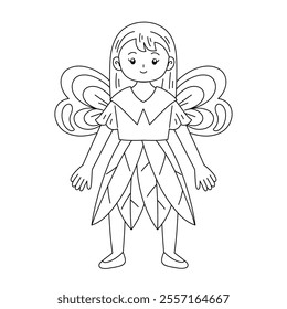 cute fairy outline coloring printable