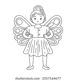 cute fairy outline coloring printable