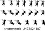 cute fairy silhouette illustratiom collection