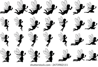 cute fairy silhouette illustration collection
