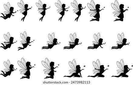 cute fairy silhouette illustration collection