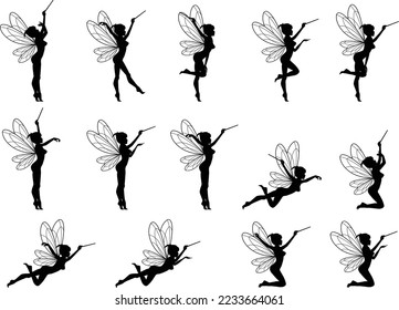 cute fairy silhouette illustration graphic