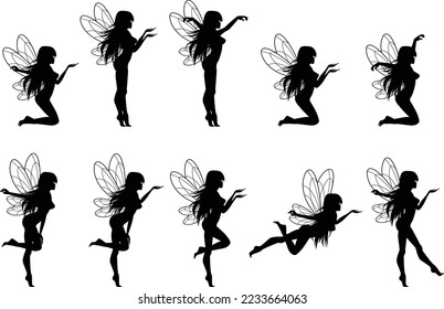 cute fairy silhouette illustration graphic