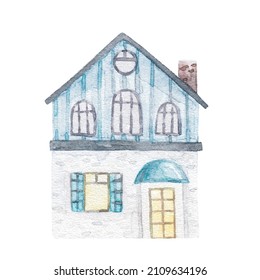 cute fairy tale house, children's  illustration, print, design