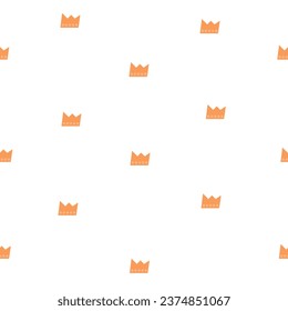 Cute fairy tale seamless pattern. Funny hand drawn doodle repeatable pattern with crowns. Kingdom theme background