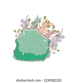 cute fairytale bush icon