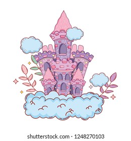 cute fairytale castle in the cloud