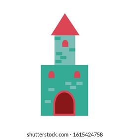 cute fairytale castle isolated icon vector illustration design