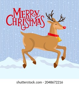 Cute fairytale christmas reindeer, Merry Christmas 