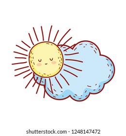 cute fairytale cloud with sun