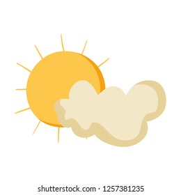 cute fairytale cloud with sun