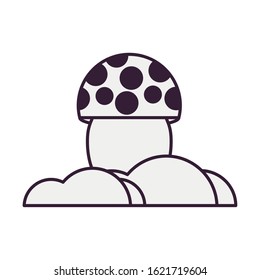 cute fairytale fungus isolated icon vector illustration design