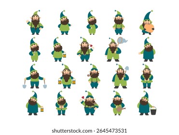 Cute Fairytale Gnome Character Element