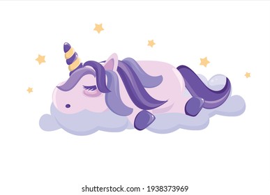 cute cute fairytale kids magic girly mimi unicorn, stars and rainbow set