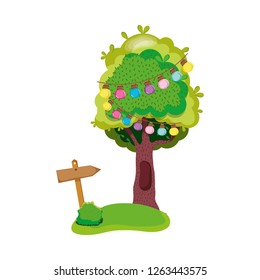 cute fairytale landscape scene