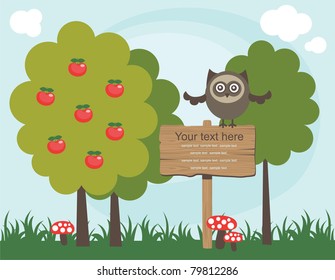 cute fairytale landscape. vector illustration