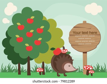 cute fairytale landscape. vector illustration