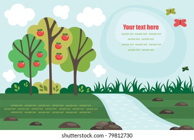 cute fairytale landscape. vector illustration