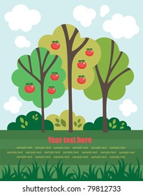 cute fairytale landscape. vector illustration